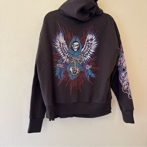 MAISON DES ROIS PARIS Black skull Graphic Hoodie for Men